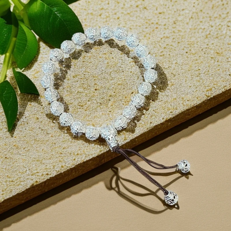 合金布艺手链 宝宝手工银制品百搭民族风女士实心男女手链