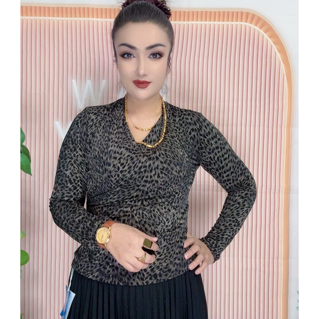 【turangul服装】新疆包邮T恤碎花显瘦长袖网红时尚百搭修身印花