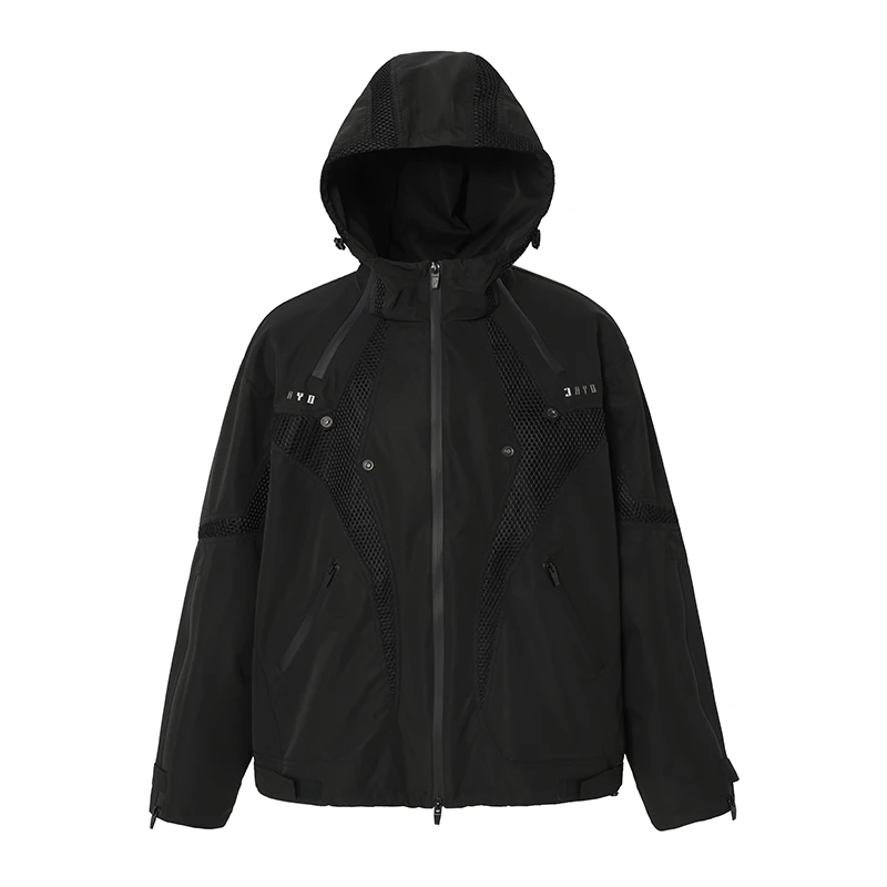 【JHYQ】美式户外连帽冲锋夹克男三防风户外透气登山潮流外套213