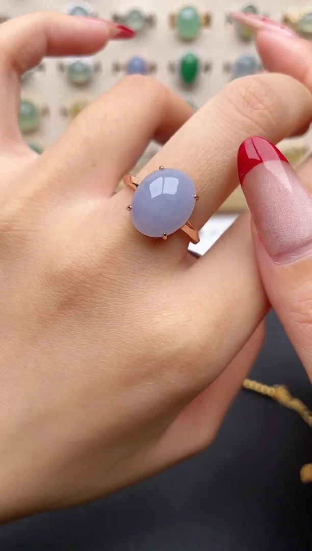 【闪购商品】翡翠戒指银S925镶嵌一物一证一礼盒