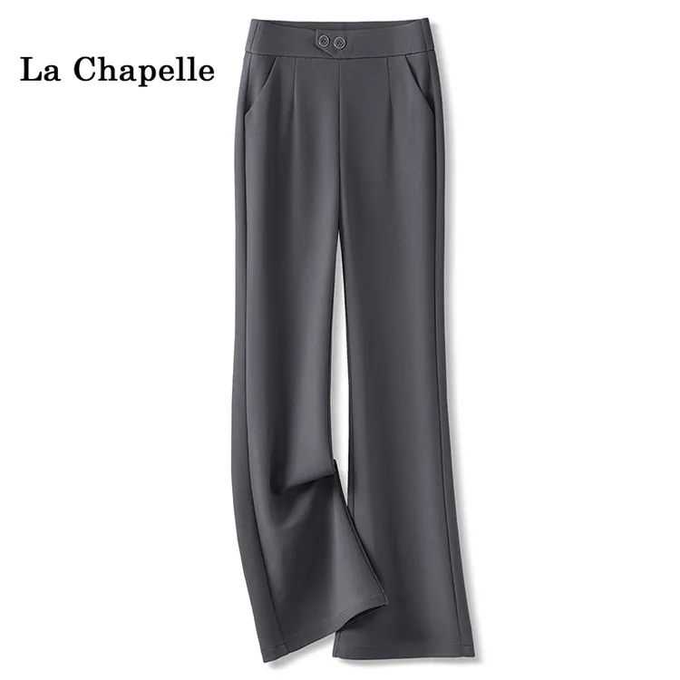 拉夏贝尔垂感欧若风西装喇叭裤女2025新款秋季气质显瘦休闲微喇裤