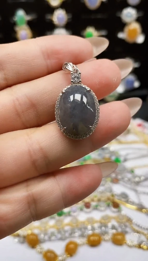 银S925镶嵌戒指翡翠0290