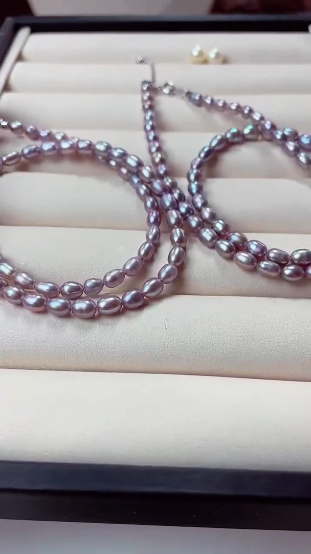 【闪购商品】淡水珍珠项链未镶嵌淡水无核项链紫珠