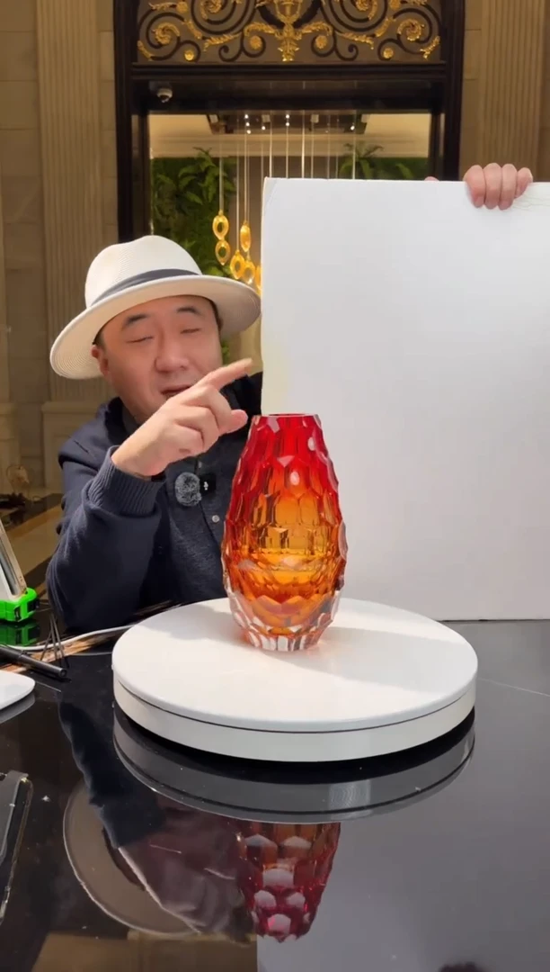【闪购商品】摆件AJ05563橙红艺术琉璃花器