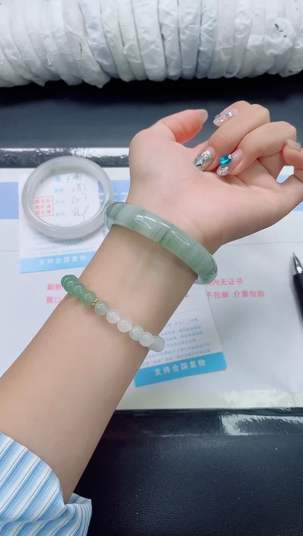 未镶嵌手镯石英质玉0152-圈口58