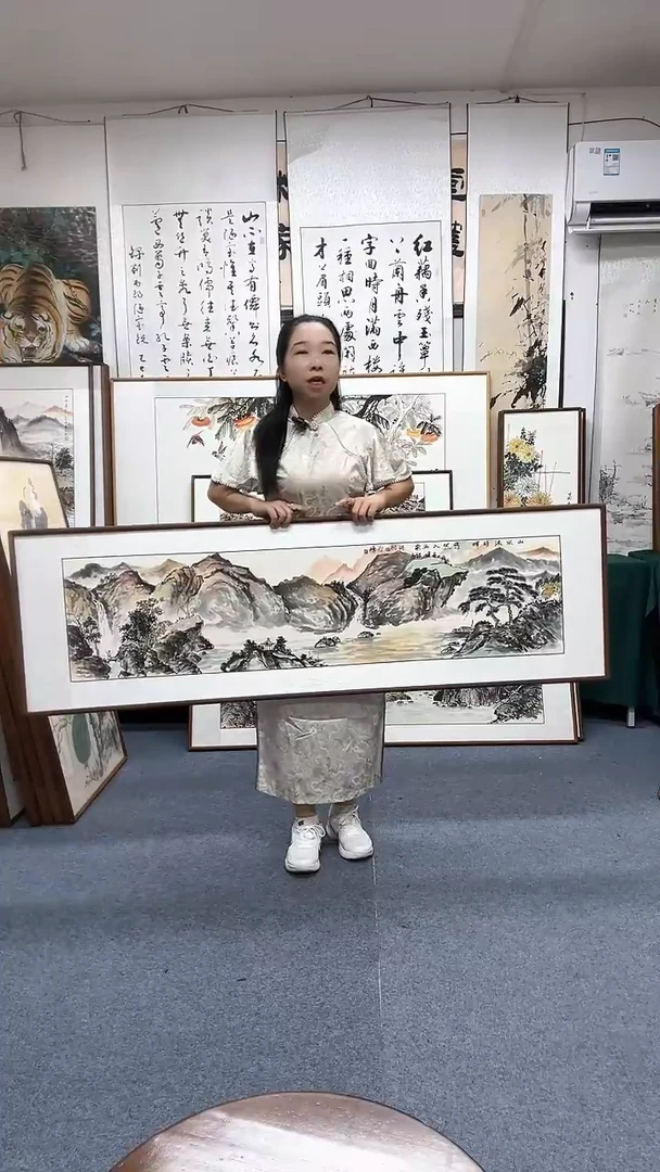 国画50*162实木画框顺丰包邮手绘