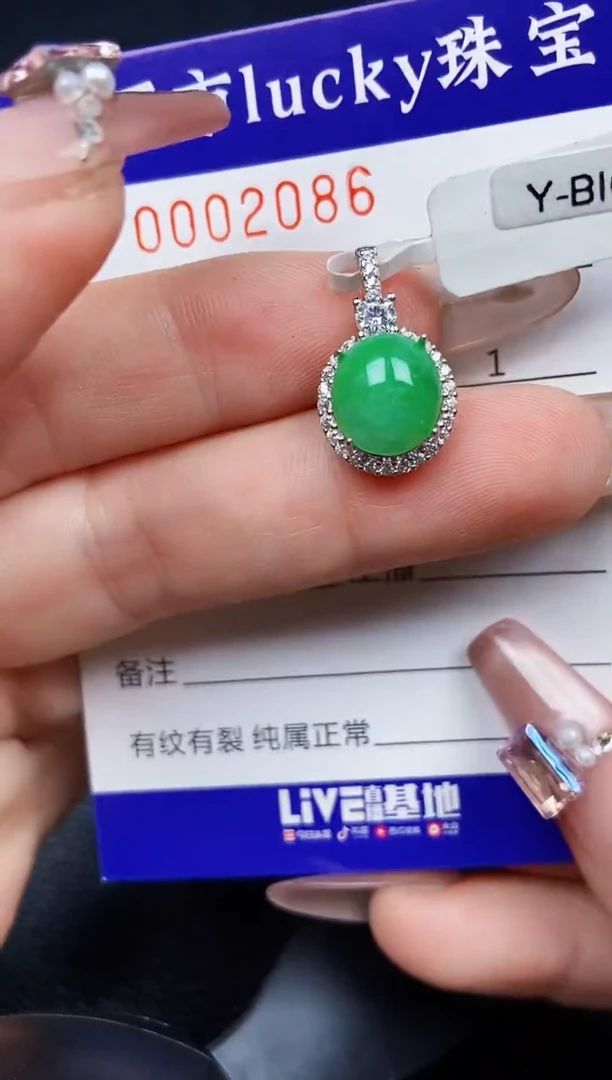 翡翠银S925镶嵌颈饰2086