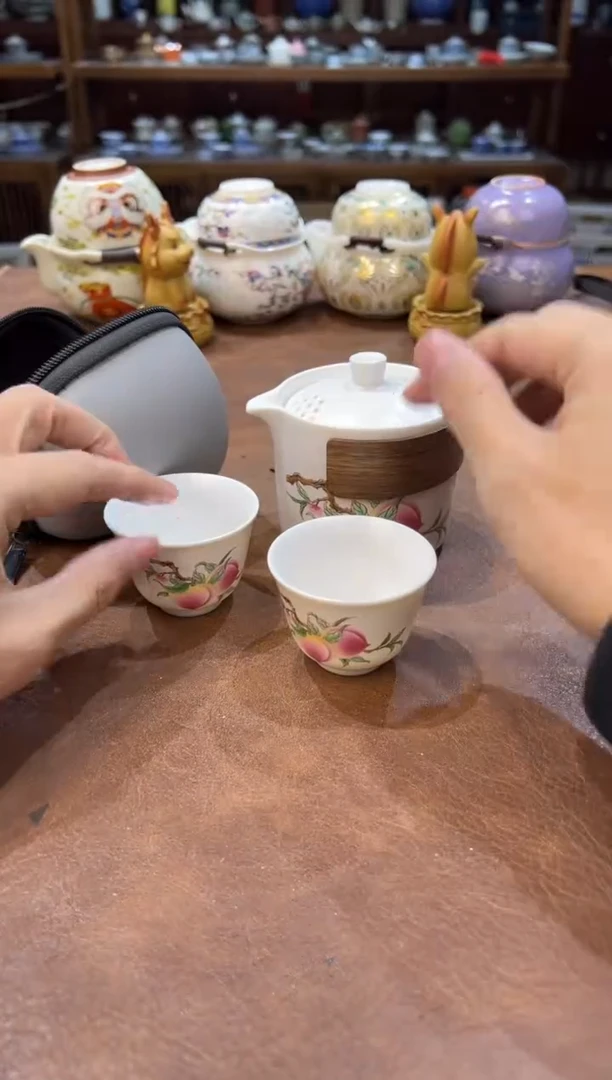 真的很便宜超好看会开片的旅行茶具