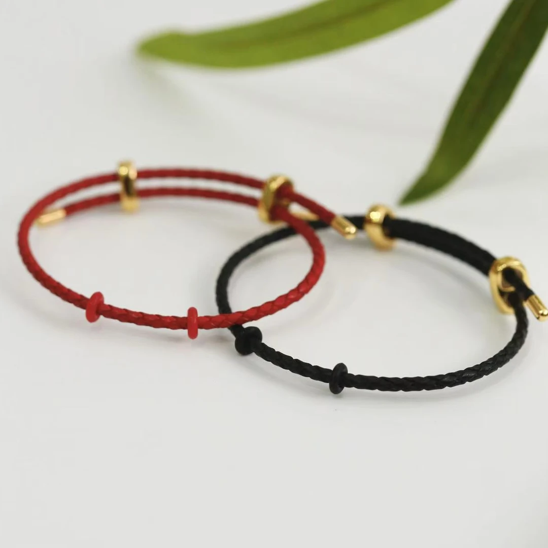 合金皮质手链 合金皮质可调节DIY手绳