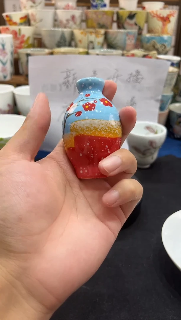 瓷片景德镇手工手绘高温釉下高白泥陶瓷梅花冰箱贴