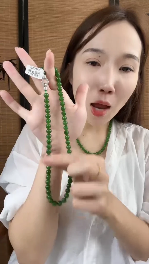 和田玉（碧玉）未镶嵌颈饰8mm无矿高货锁骨链