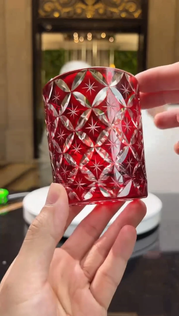 【闪购商品】摆件AJ1116061红色刻花杯子