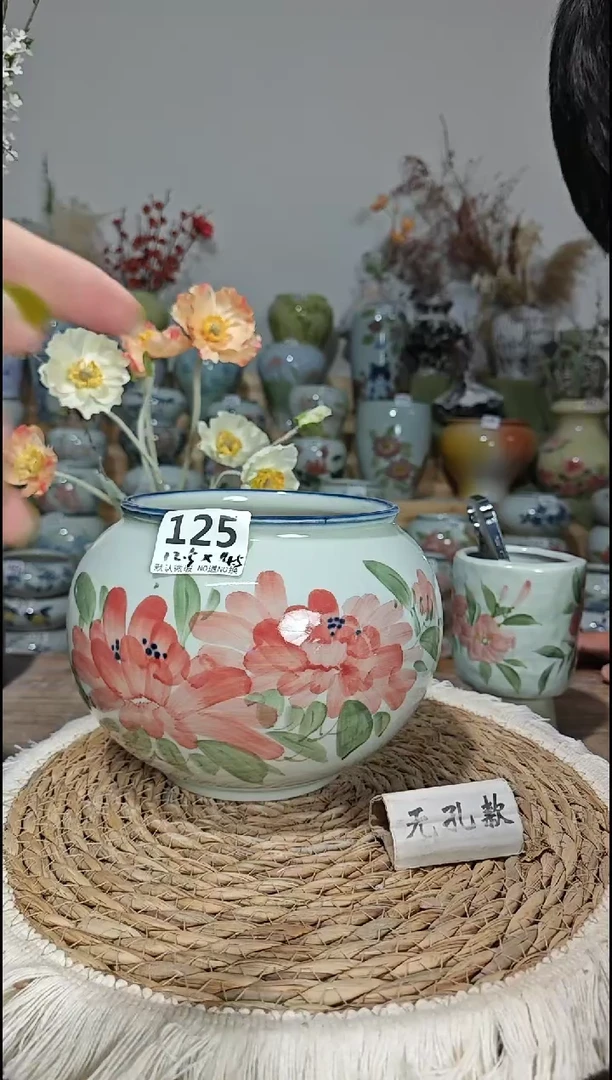 景德镇瓷韵陶瓷花盆  125    有孔 陶瓷制品 默认微瑕