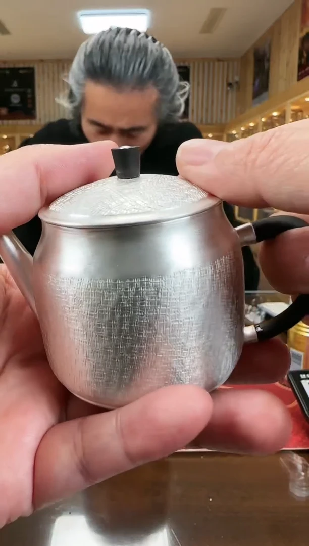 【闪购商品】格栅喷砂泡茶壶足银纯手工
