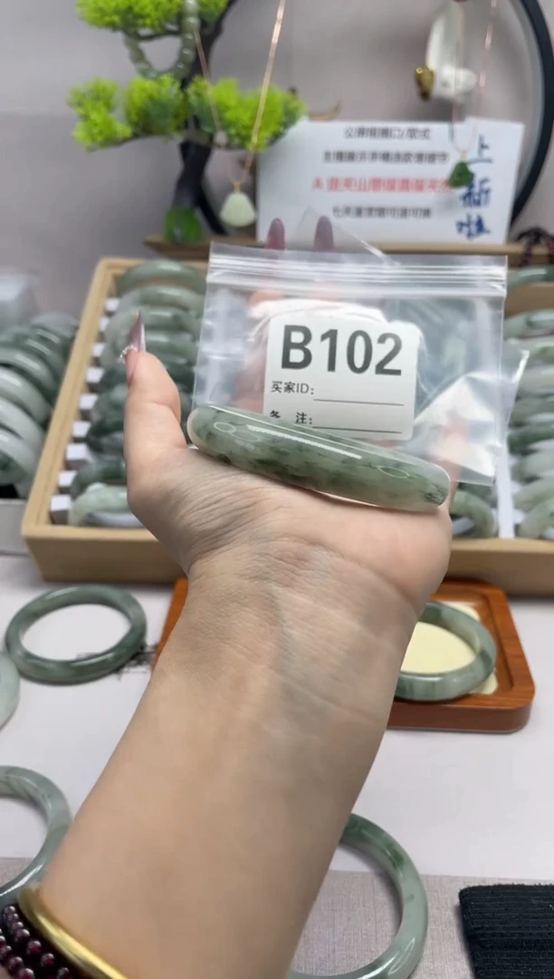 【闪购商品】石英质玉（天山翠）手镯未镶嵌b102