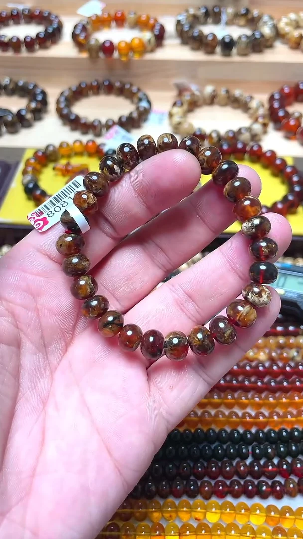 手链琥珀未镶嵌抚顺琥珀9+