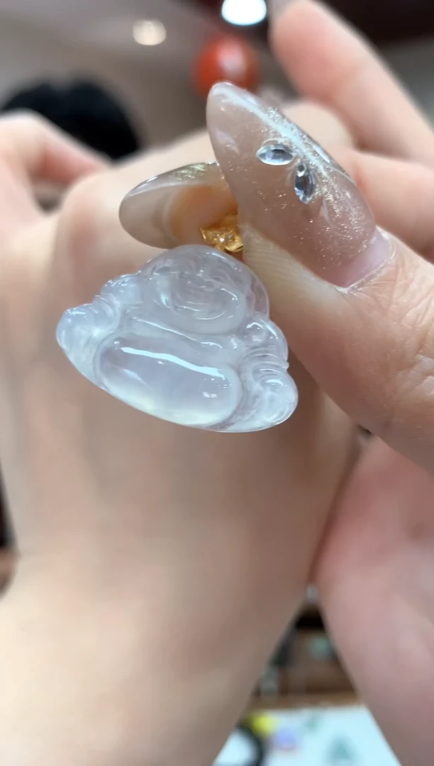 【闪购商品】翡翠吊坠(不含链)18K金镶嵌佛公