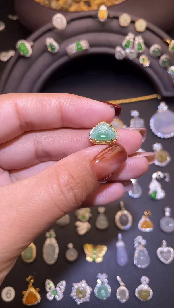 吊坠(不含链)银S925镶嵌翡翠1