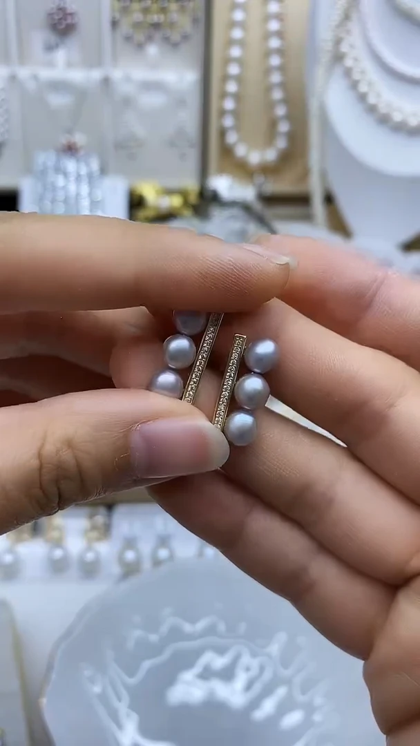 未镶嵌耳饰淡水珍珠耳钉多样性发其一
