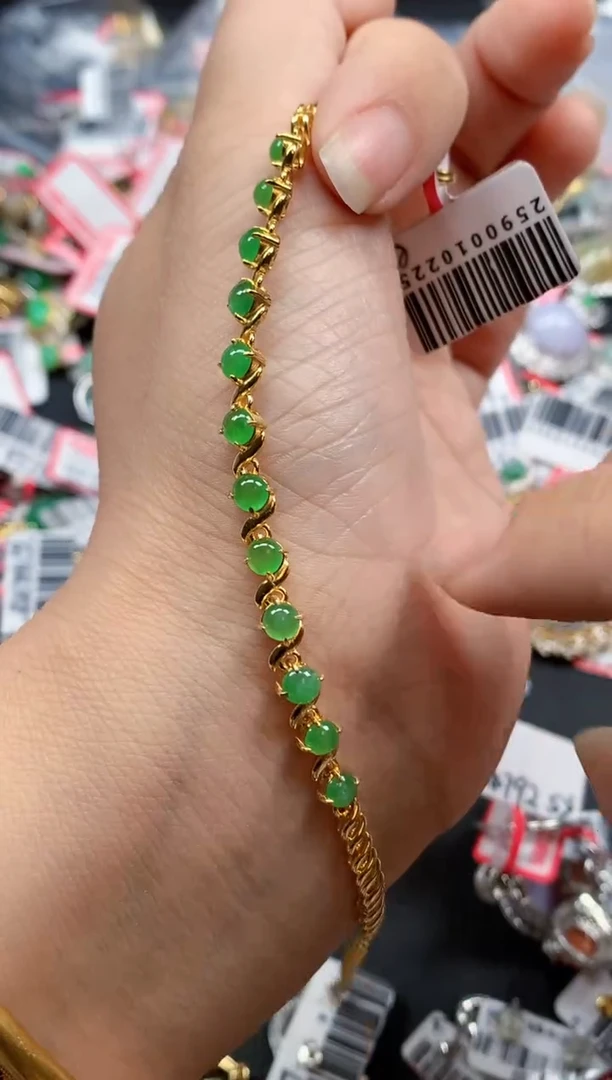 银S925镶嵌戒指翡翠天然A货缅甸翡翠