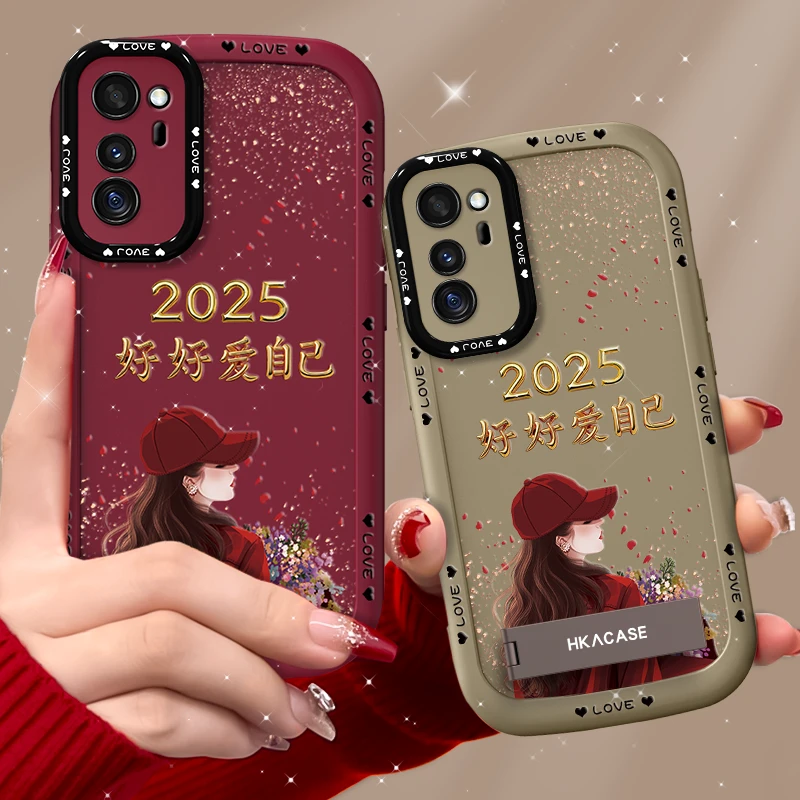 适用荣耀V30pro手机壳捧花爱自己泡芙壳硅胶软壳防摔保护套