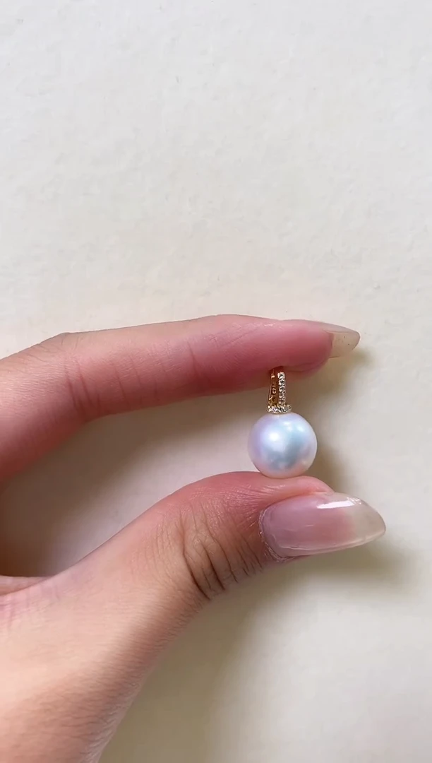吊坠(赠链)银S925镶嵌淡水珍珠14mm极微瑕