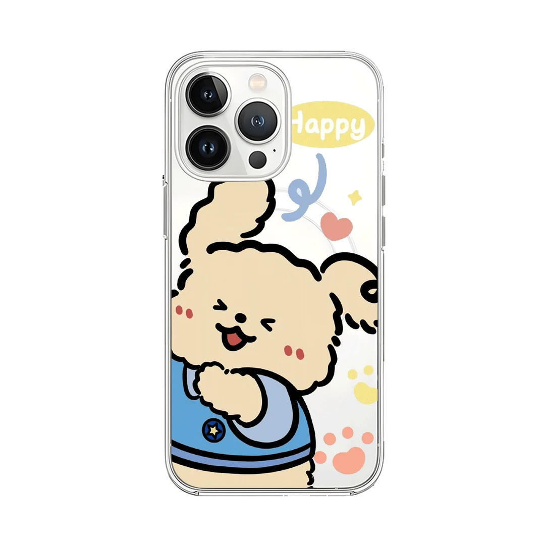 蓝衣服小狗新款磁吸软边亚克力手机壳适用苹果16/iPhone15proma壳