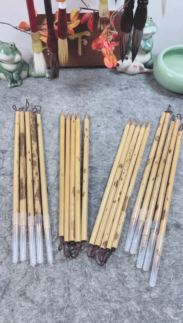 湘妃竹小楷毛笔五支
