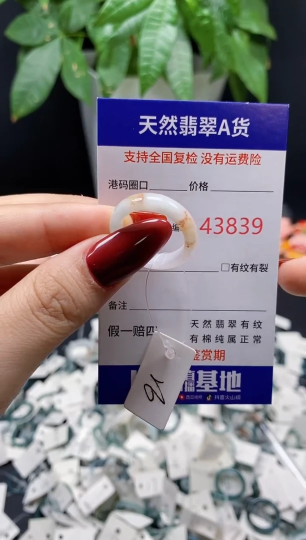 翡翠戒指未镶嵌 天然翡翠戒圈3839