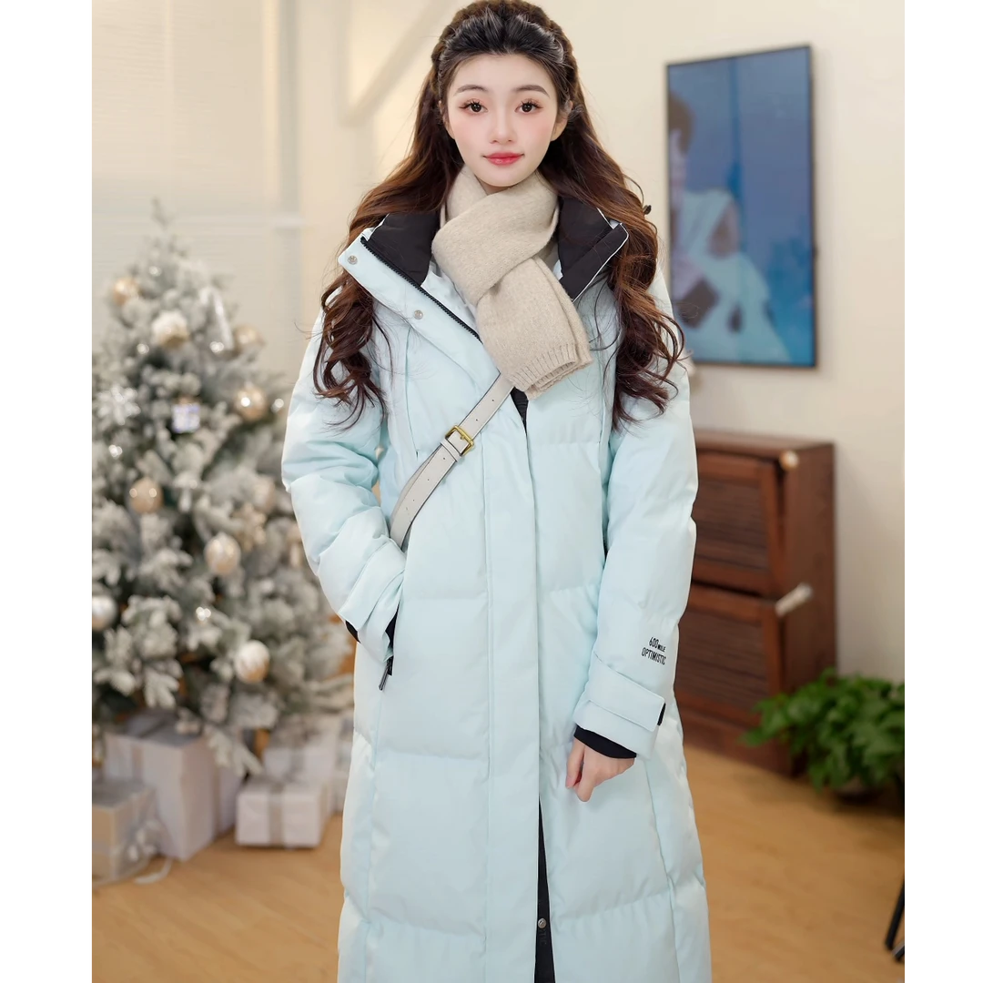 雪中飞2025秋冬季新款连帽中长款羽绒服保暖外套X40144614F