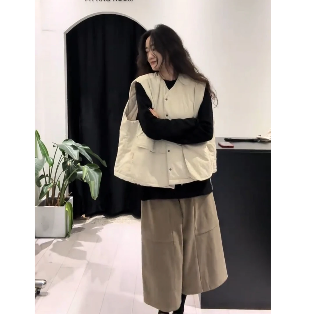 2025秋季新款时尚气质慵懒风休闲百搭上衣马甲裤子三件套