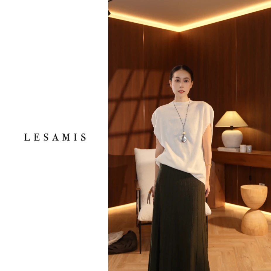 LESAMIS·秋斗篷纯色羊毛针织衫A632001000