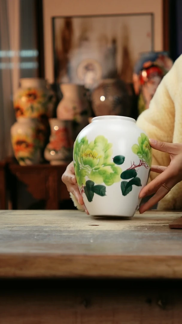 【闪购商品】瓷片景德镇纯手工釉下彩精品花瓶