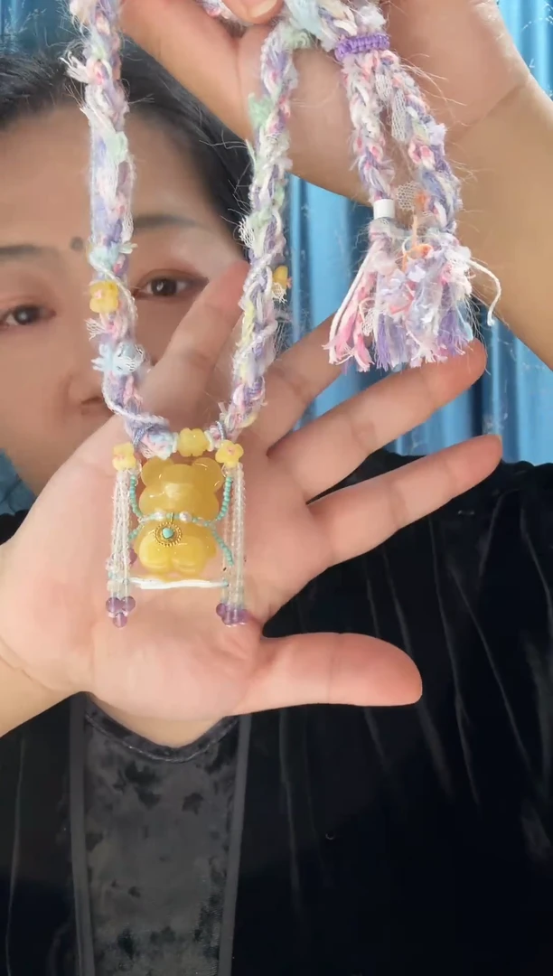 蜜蜡项链未镶嵌蜜蜡小熊项链