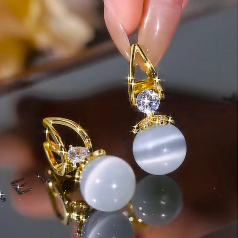 铜合金玻璃耳饰 277【丹霞晨曦】百搭耳环女高级感气质显女人味耳饰