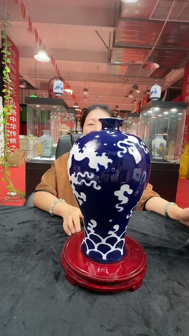 摆件景德镇陶瓷摆件季蓝01