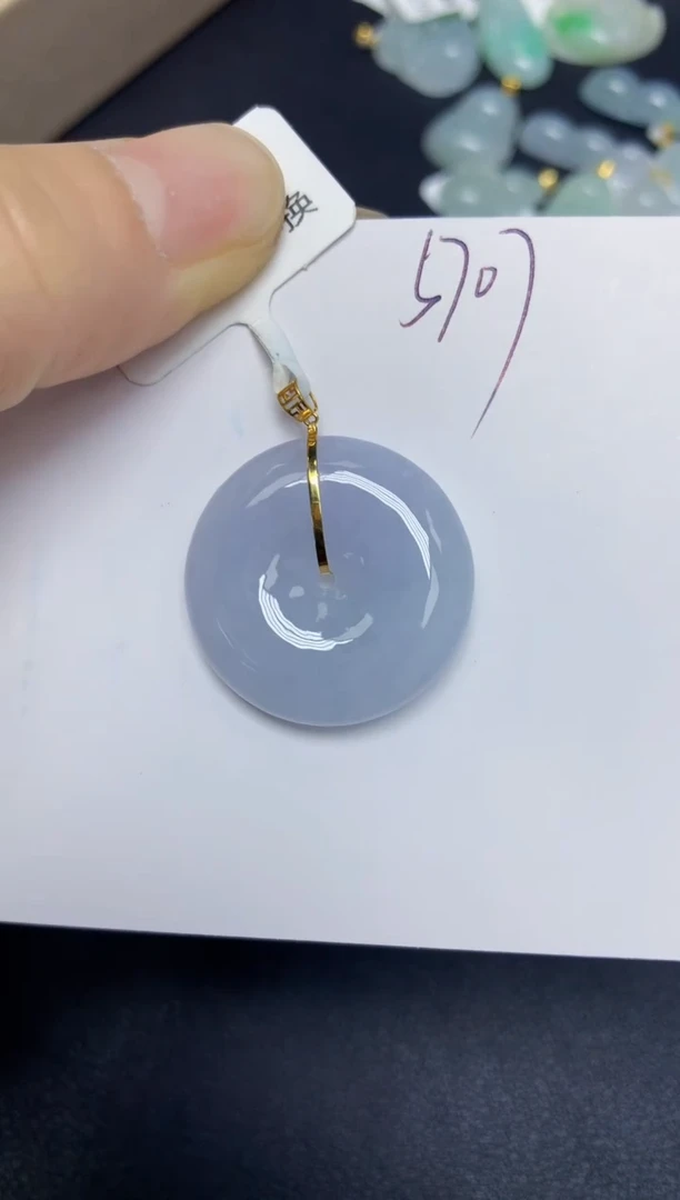 【闪购商品】翡翠挂件18K金镶嵌 天然翡翠A货