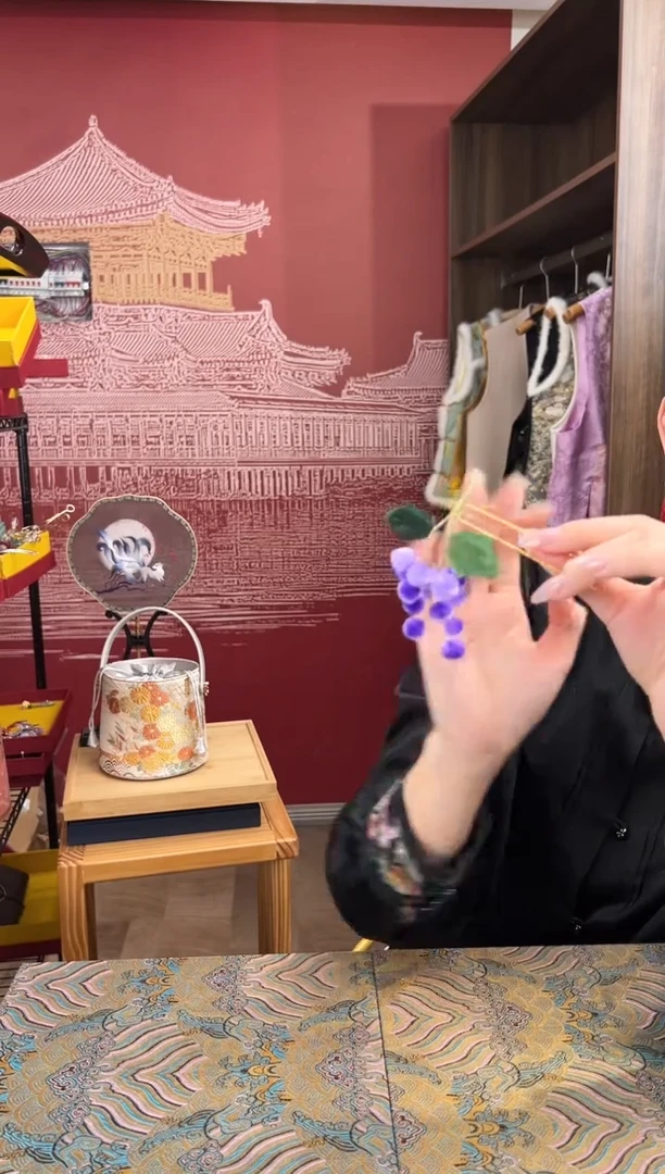 【闪购商品】刺绣非遗绒花（发饰）