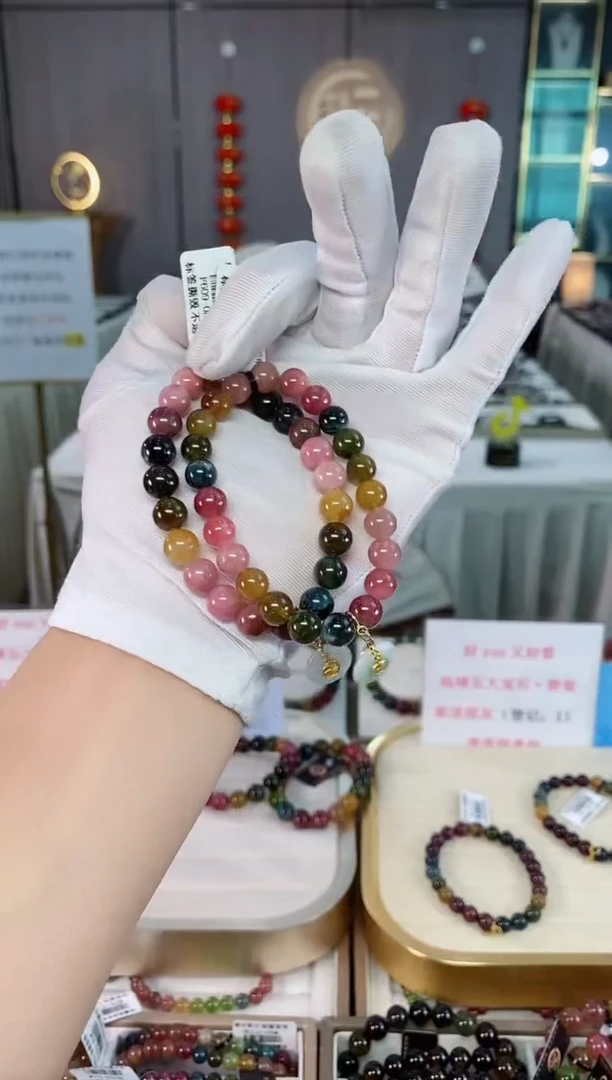 未镶嵌老矿碧玺单圈手串8mm+碧玺（多样性发一条）xion