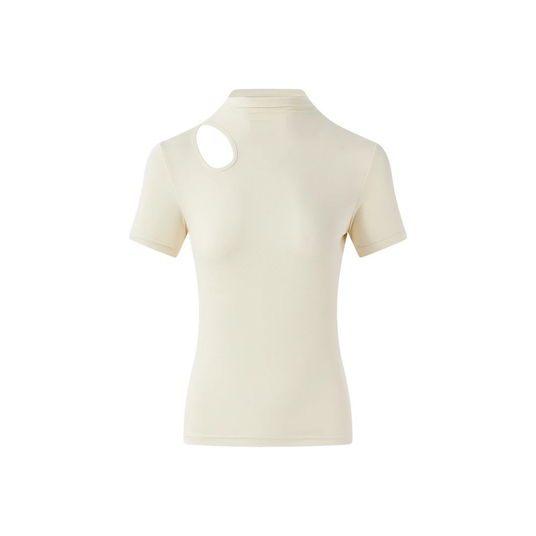 门店24&9！镂空小心机！个性设计~中领修身显瘦短袖上衣女C20941