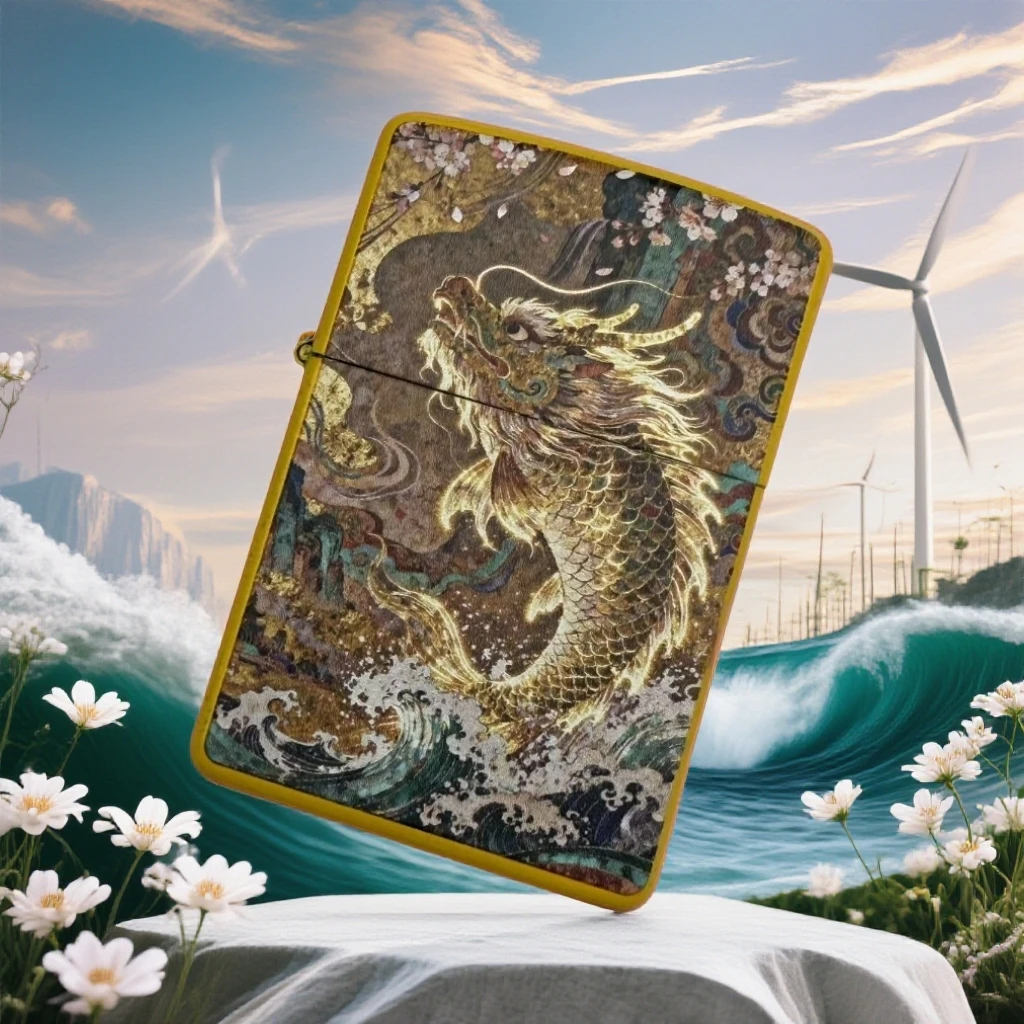彩绘鱼化龙 防风打火机