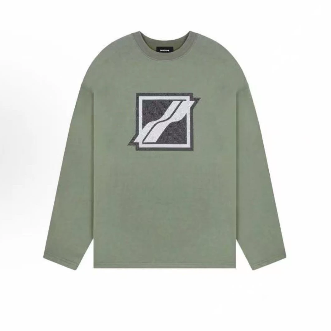 WE11DONE FW22 胸口方块Logo圆领套头长袖卫衣