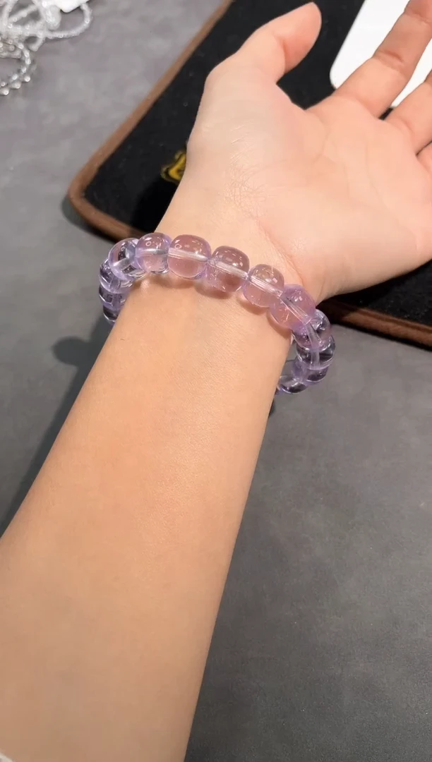 【闪购商品】水晶手链未镶嵌15号薰衣草紫水晶老型单圈11mm
