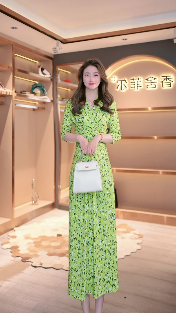 【香舍菲尔】夏季新款高级轻奢小众气质洋气时尚连衣裙86353-新