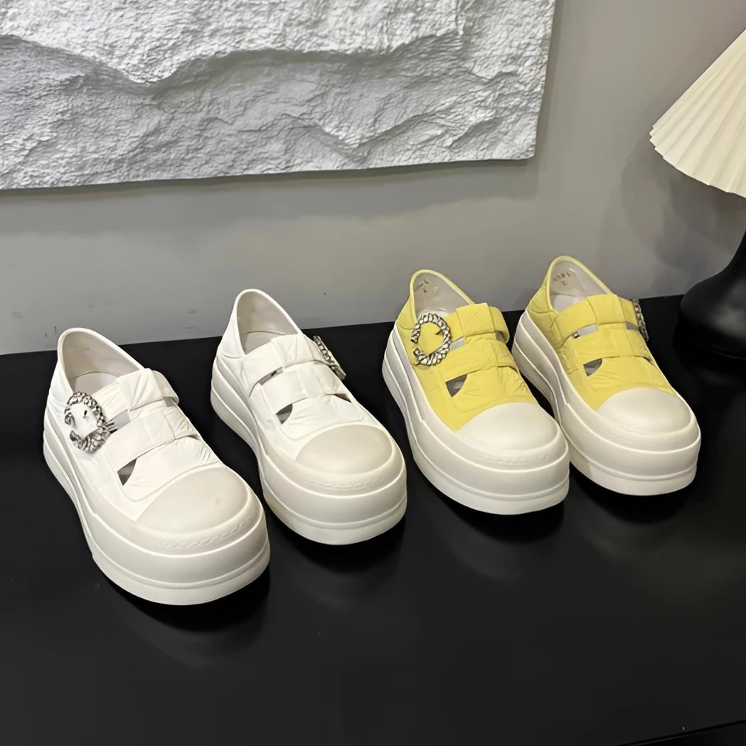 厚底休闲鞋女款2025爆款夏季透气软底增高不累脚两穿百搭出游女鞋