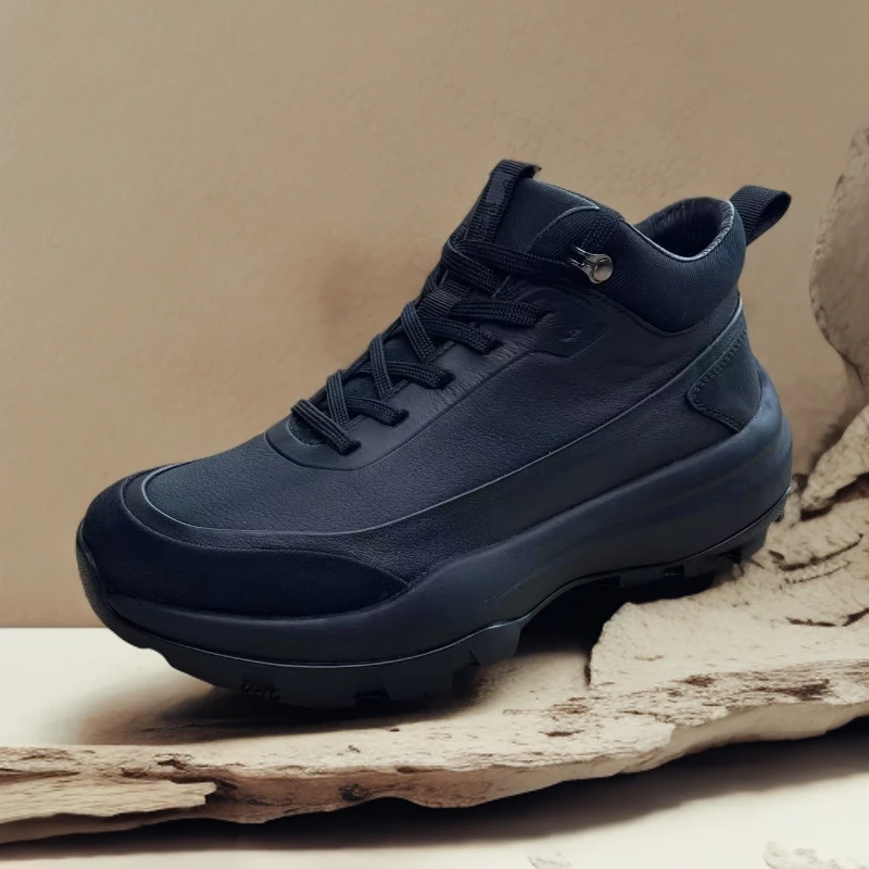 25年冬款加绒时尚休闲款圆头户外系带休闲时尚