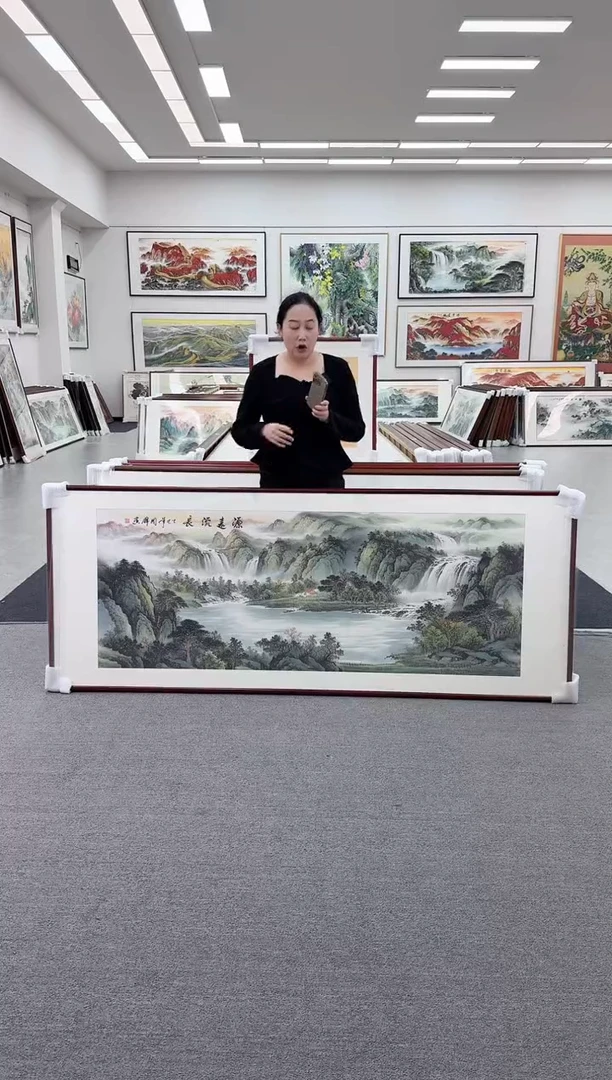 国画手绘  219*88   源远流长