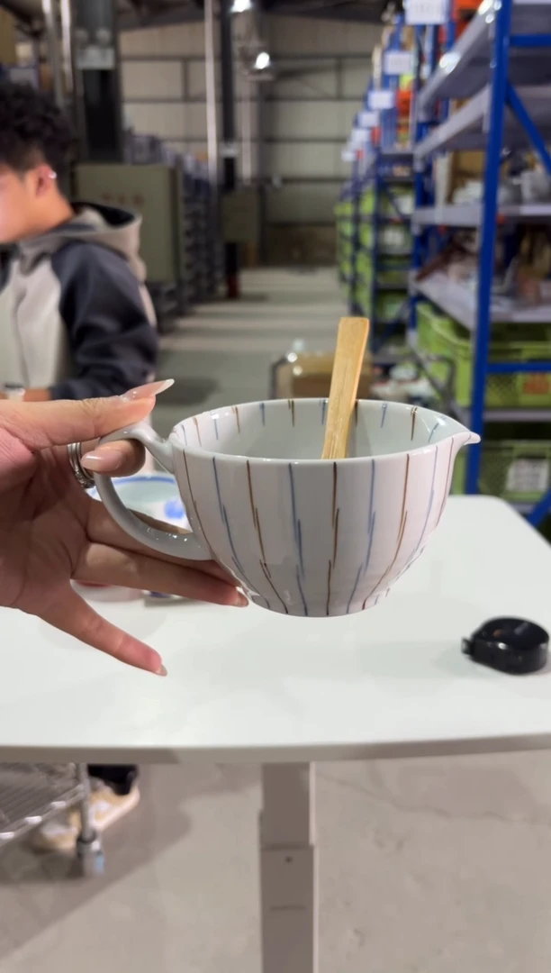 玻璃纸麦わら十草 納豆鉢（さじ付）