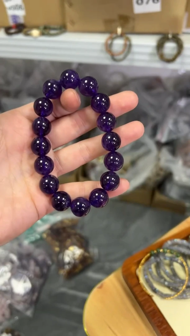 【闪购商品】水晶手链未镶嵌紫水晶大圆珠手串[269]