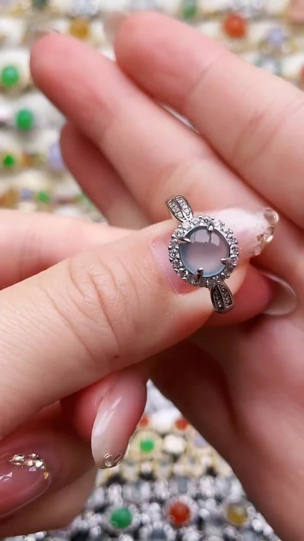 银S925镶嵌戒指翡翠18